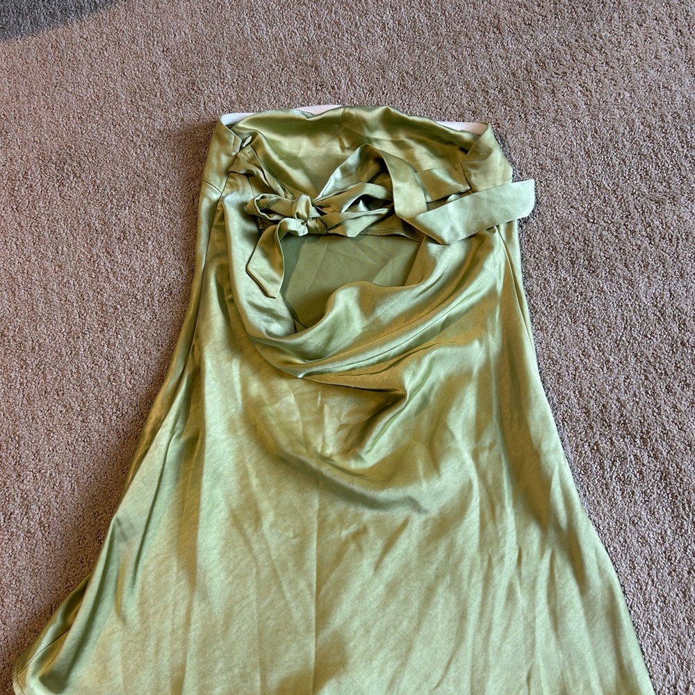 Hello Molly Green/Sage Strapless Mini Dress